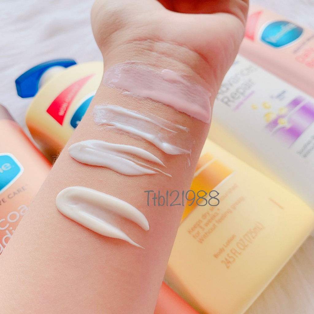 Dưỡng thể Vaseline 725ml hồng vàng xanh nâu - 4x - 24x - 10x perfect young 10 in 1 350ml