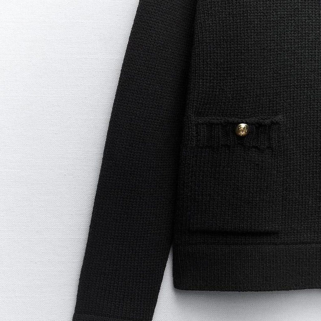 Cardigan len dệt ZR đen #TBMZA013