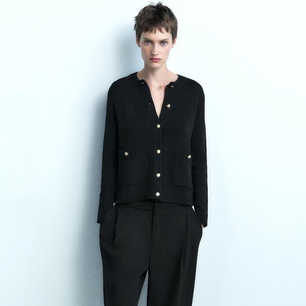 Cardigan len dệt ZR đen #TBMZA013