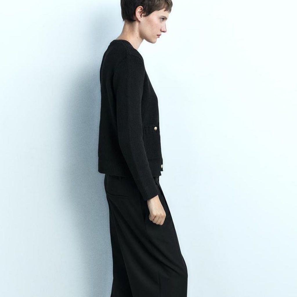 Cardigan len dệt ZR đen #TBMZA013