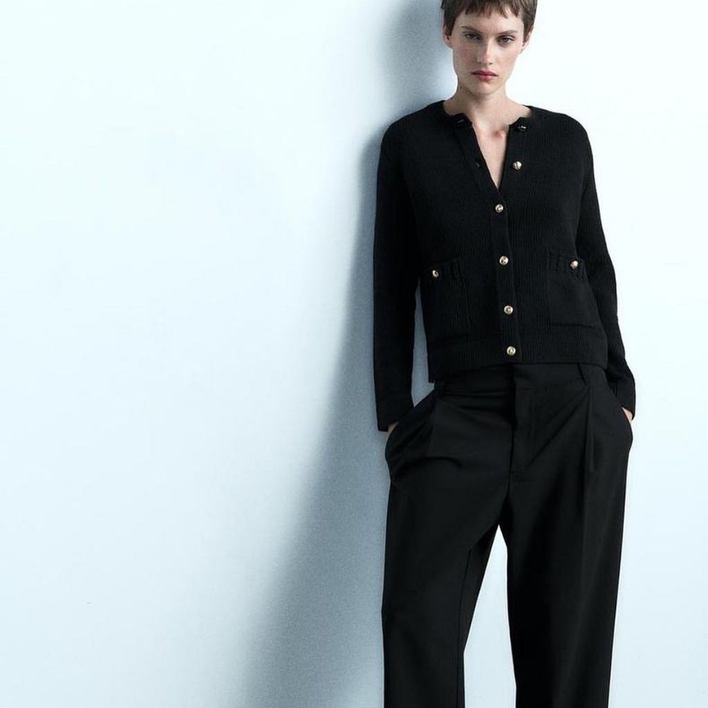 Cardigan len dệt ZR đen #TBMZA013