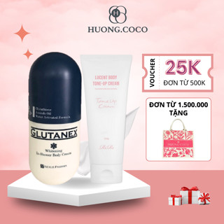 Combo dưỡng trắng nâng tone Sữa Tắm Dưỡng Trắng Body Glutanex 300ml + Kem Nâng Tone Bạch tuyết