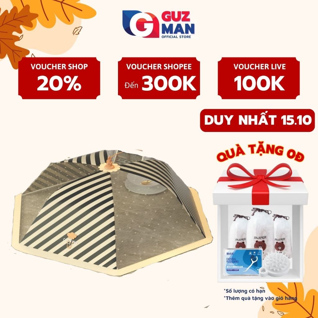 Lồng bàn gấp gọn thông minh GUZMAN, lồng bàn lưới gấp gọn, lồng bàn vải đẹp tiết kiệm diện tích