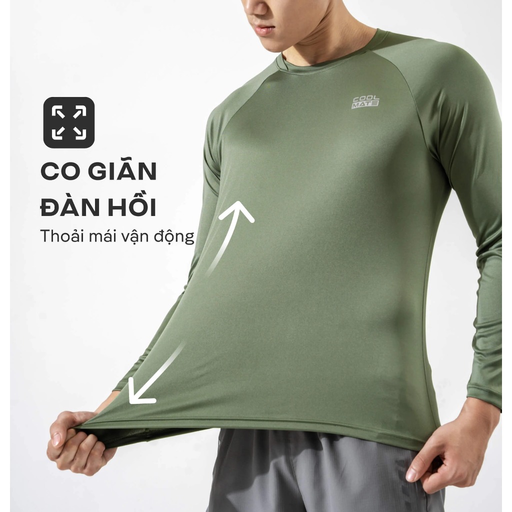 Áo thể thao dài tay giữ nhiệt nam thể thao active V2 thoáng khí nhanh khô - Thương hiệu Coolmate