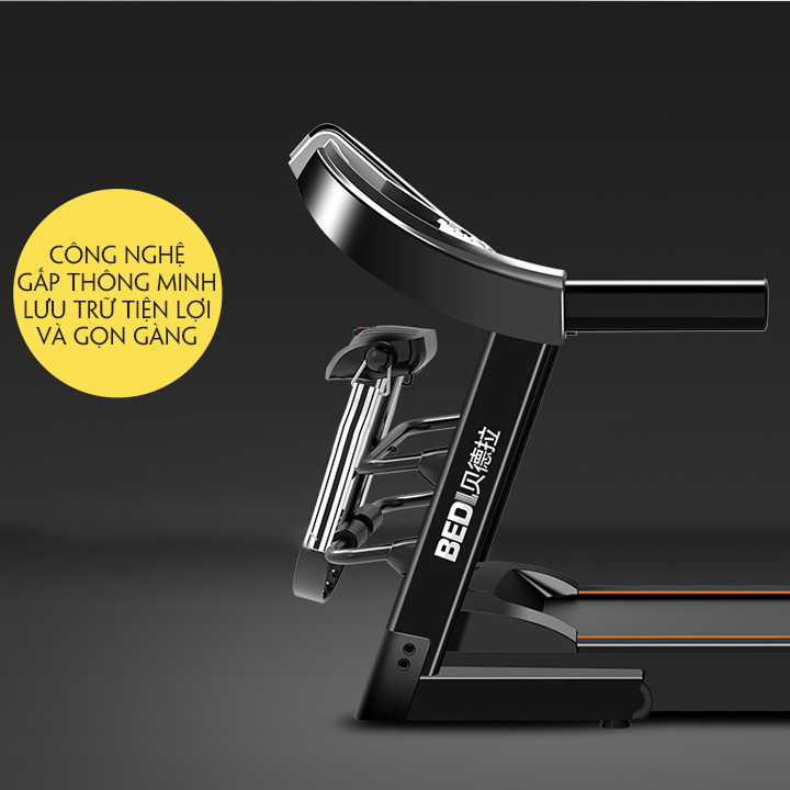 Máy Chạy Bộ Điện Đa Năng 12km KORE SPORT5 kèm máy đánh mỡ bụng 12 gấp gọn, chương trình chạy màn led loa nghe nhạc