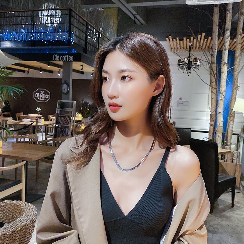 Dây chuyền nam titan cao cấp đẹp sang trọng titan thép không gỉ dây mì dẹp ahihi.official cỡ 3mm màu trắng PTDCNA43