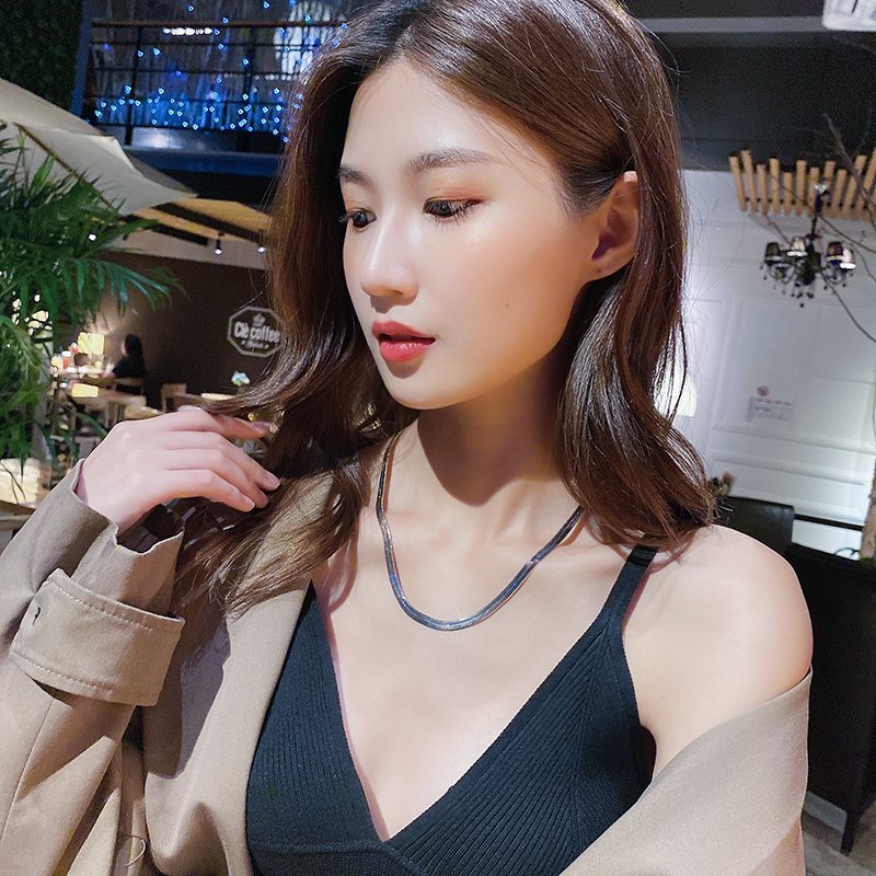 Dây chuyền nam titan cao cấp đẹp sang trọng titan thép không gỉ dây mì dẹp ahihi.official cỡ 3mm màu trắng PTDCNA43