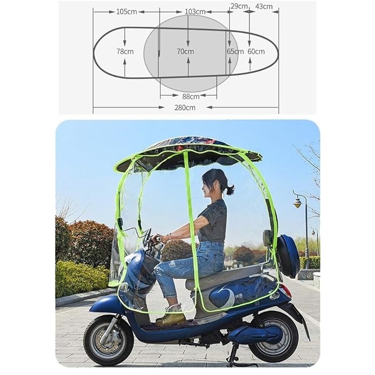 Ô che xe máy, mái che xem máy có rèm chống nắng, chống mưa, chống lạnh hiệu quả