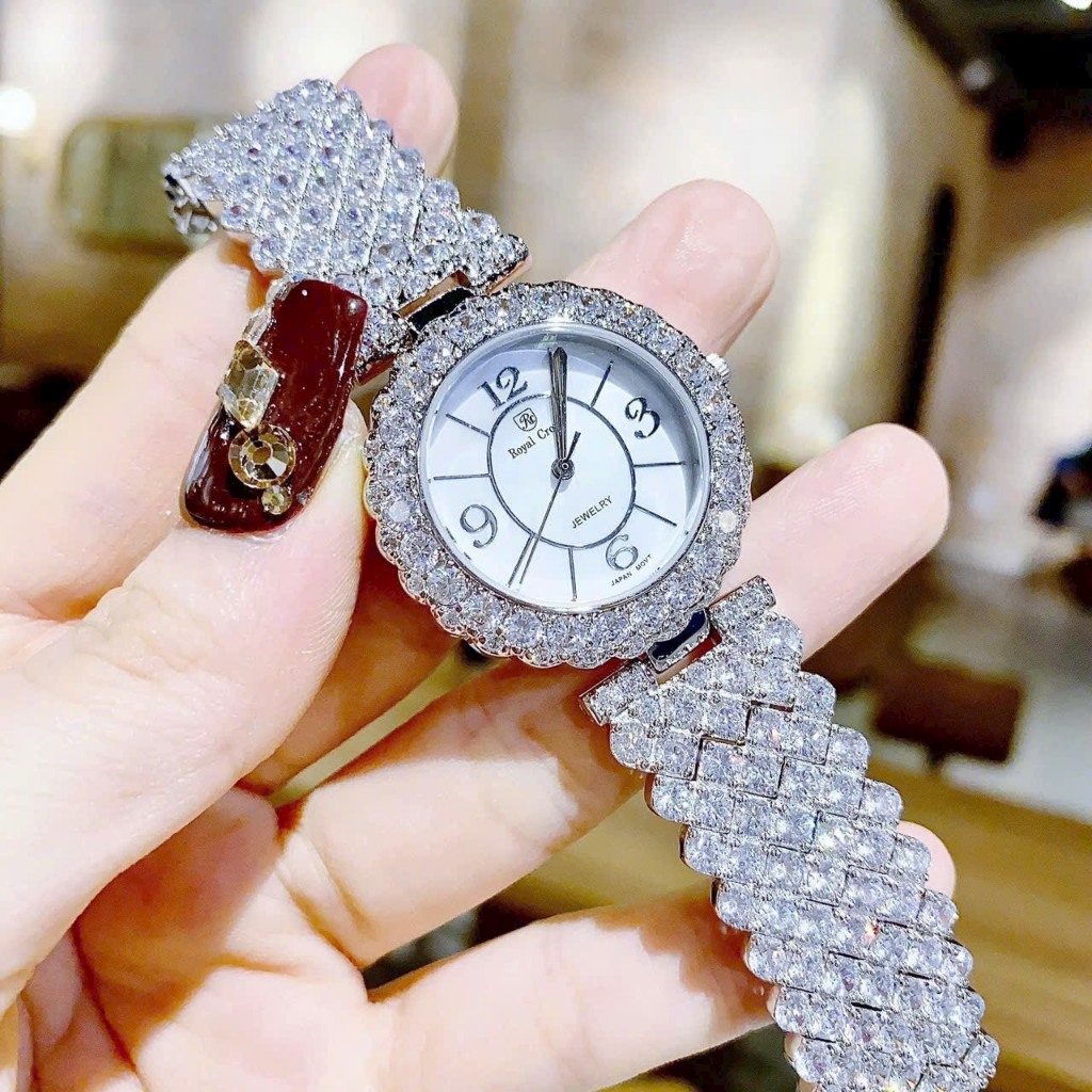 Đồng hồ NỮ ROYAL CROWN dây đá sang trọng