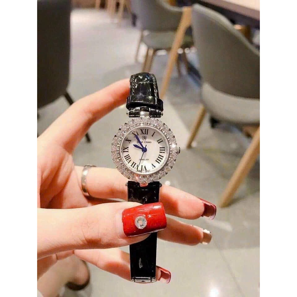 Đồng hồ Nữ ROYAL CROWN dây da - cao cấp