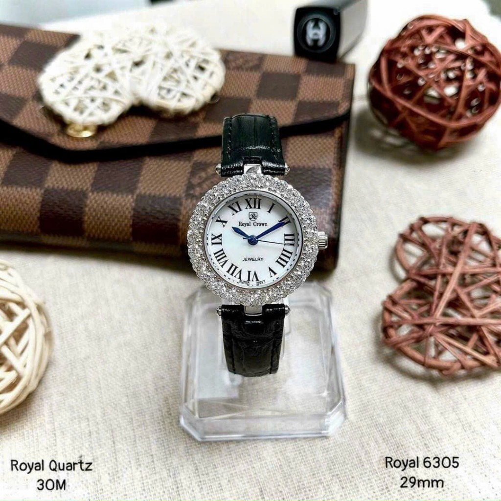 Đồng hồ Nữ ROYAL CROWN dây da - cao cấp