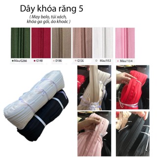 [DÂY KHÓA RĂNG 5] Dây khóa may balo, túi xách, dây khóa may ga gối, đệm.