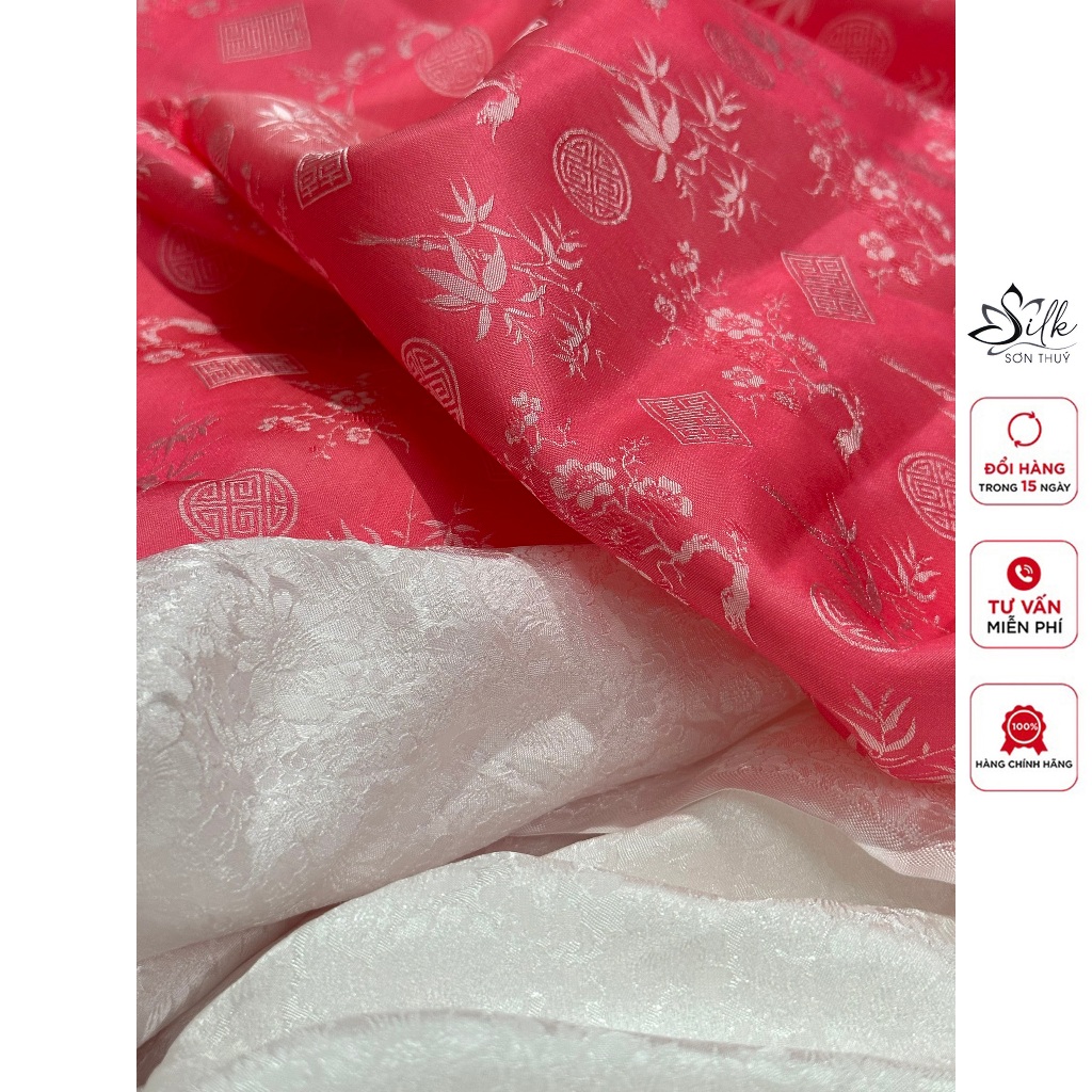 Mẫu vải lụa tơ tằm may áo dài cao cấp giá xưởng | SƠN THUÝ SILK | Khổ vải 90cm