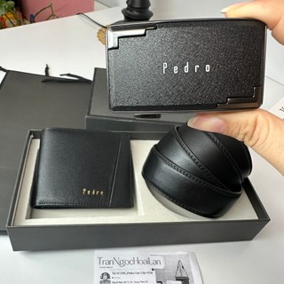 set ví và thắt lưng PEDR full box, túi giấy hãng
