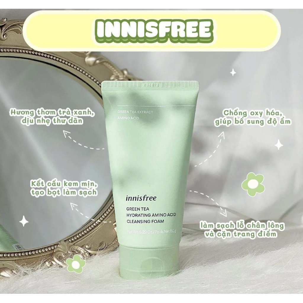 Sữa Rửa Mặt Trà Xanh Innisfree Green Tea Foam Cleanser 150ml