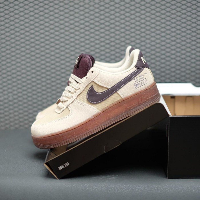 Giày AF1 Đế Nâu Cafe  Giày Sneaker Air Force One Cà Phê Hot 2023 Bản Đẹp Full Box Tặng Kèm Dây