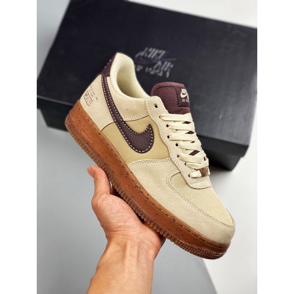 Giày AF1 Đế Nâu Cafe  Giày Sneaker Air Force One Cà Phê Hot 2023 Bản Đẹp Full Box Tặng Kèm Dây