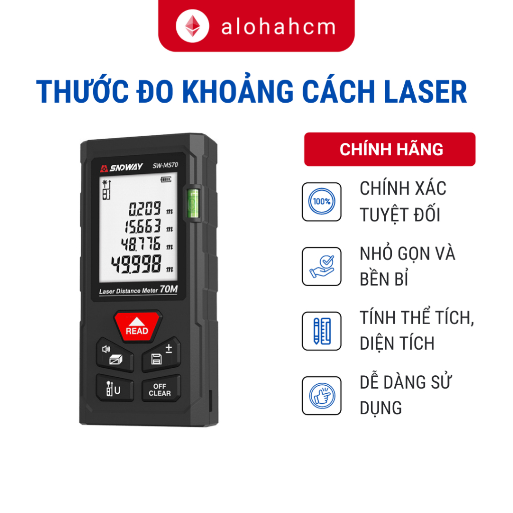 Thước đo khoảng cách bằng tia laser KAW - Độ Chính Xác Cao, Bảo Hành 12 Tháng