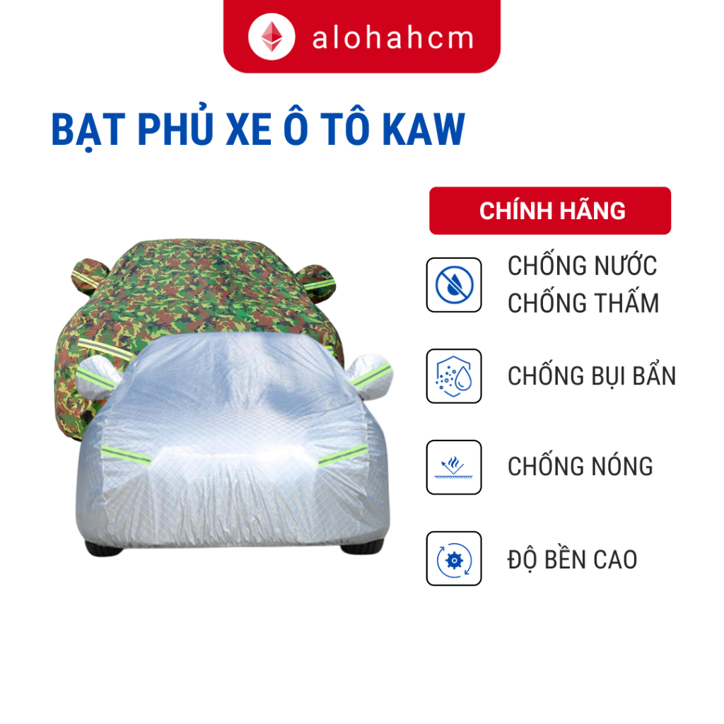 Bạt Phủ Xe Ô Tô, Bạt Phủ Xe Hơi - Áo Trùm Che Phủ Xe Hơi Nhôm Bạc 4 Chỗ Đến 7 Chỗ, Chống Nóng Mưa Xước Chống Nước