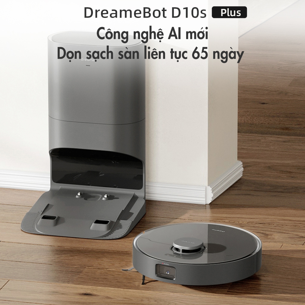 Robot hút bụi lau sàn tự làm sạch Dreame D10s Plus - Bản quốc tế - Bảo hành 12 tháng
