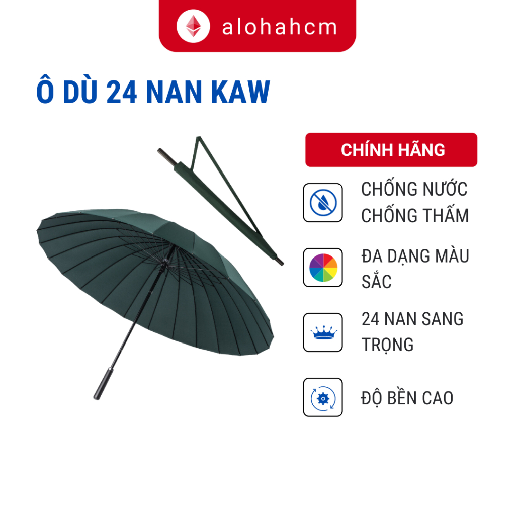 Dù 24 nan thép KAW - Hàng Chính Hãng, Che Nắng Mưa Cao Cấp, Chống Tia UV, Chống Thấm, Đa Dạng Màu Sắc