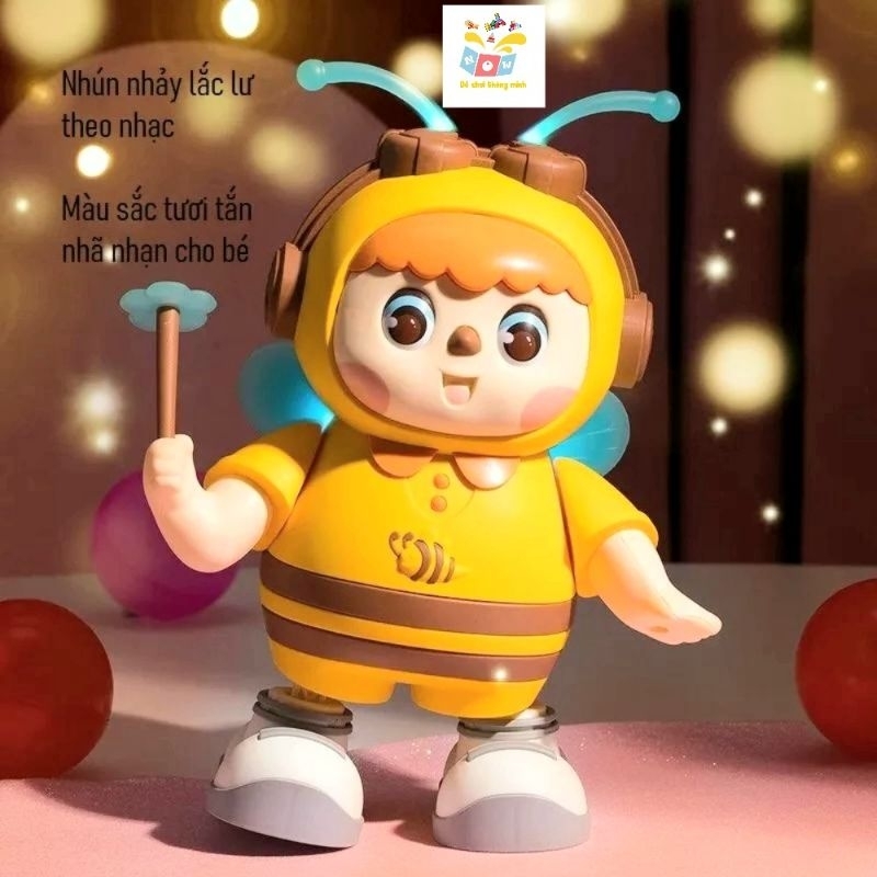 Đồ chơi thỏ đánh đàn guitar cho bé, Ong vàng nhảy múa có nhạc và đèn vui nhộn