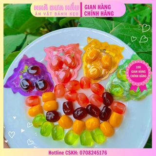 Kẹo dẻo trái cây lột vỏ có nhân vỉ 3 viên đủ vị 12gam