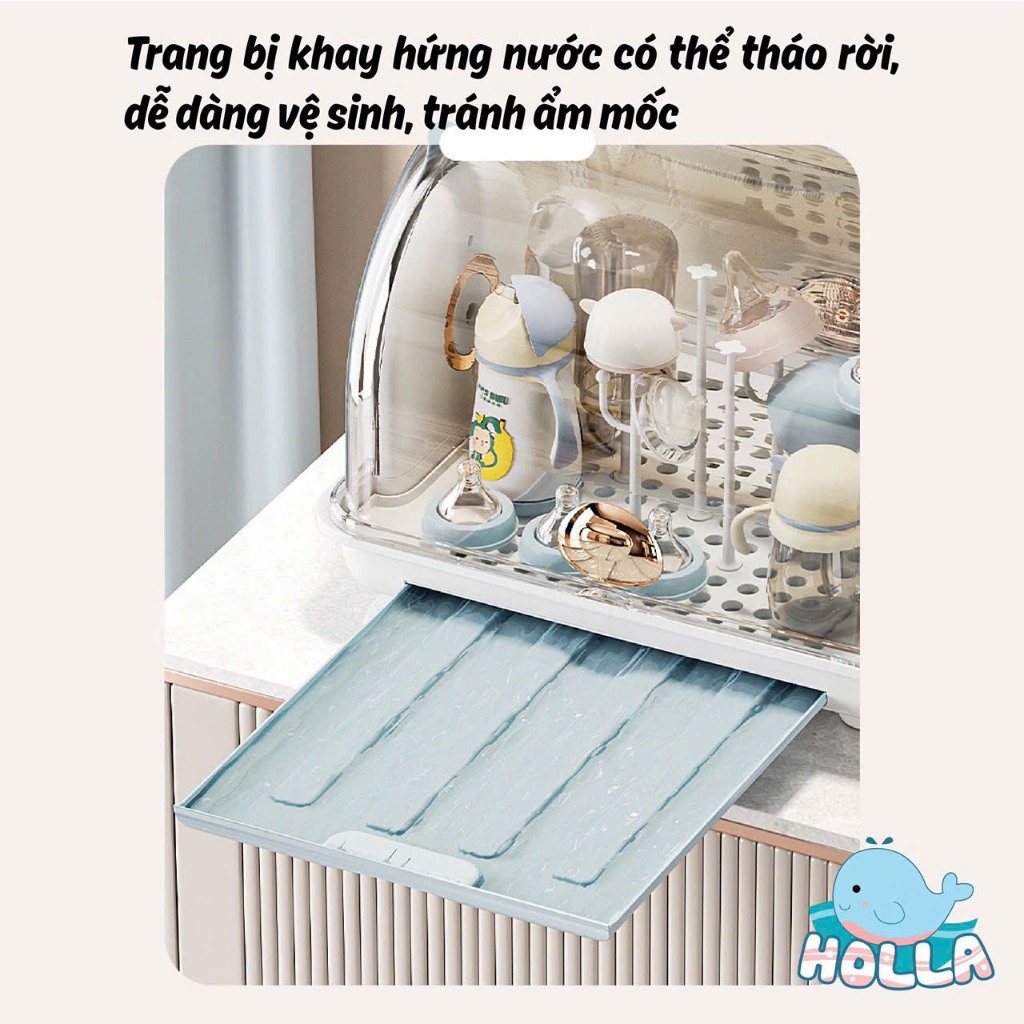 Giá Úp Bình Sữa Đồ Dùng Có Nắp Đậy Storage Box TGM TOBÉ HOLLA Cao Cấp Tiện Lợi Khay Úp Bình Sữa Cho Bé