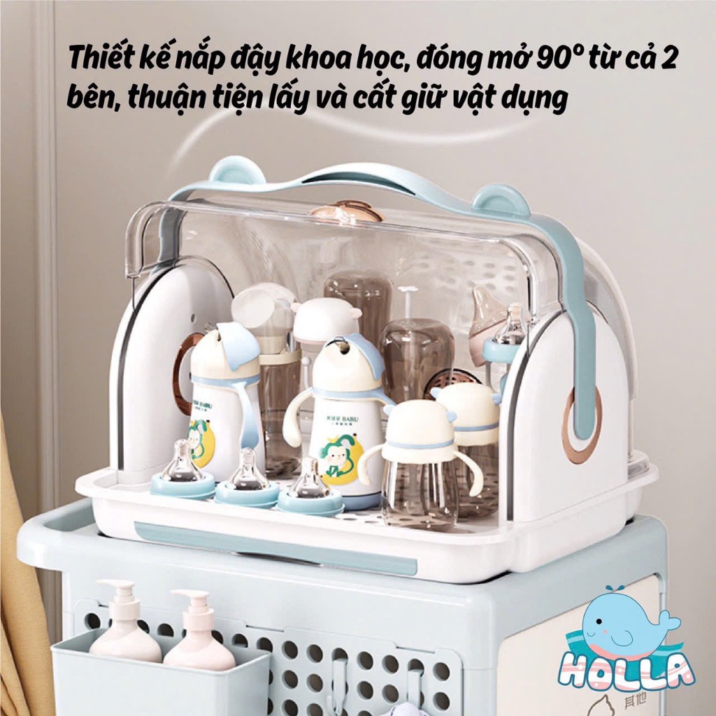 Giá Úp Bình Sữa Đồ Dùng Có Nắp Đậy Storage Box TGM TOBÉ HOLLA Cao Cấp Tiện Lợi Khay Úp Bình Sữa Cho Bé