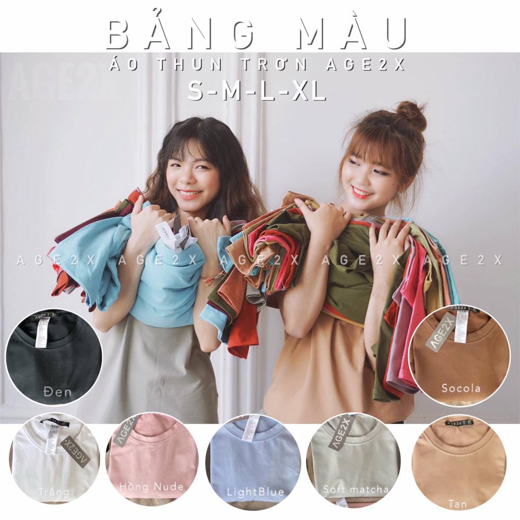 Áo Thun Trơn Với Những Tone Màu Siêu Hot chính hãng AGE2X Hàng VNXK