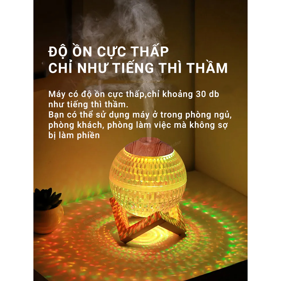 Máy xông tinh dầu và tạo ẩm không khí Model E346 - Quả cầu phát sáng 7 màu - Công dụng tạo ẩm, khuyếch tán hương thơm