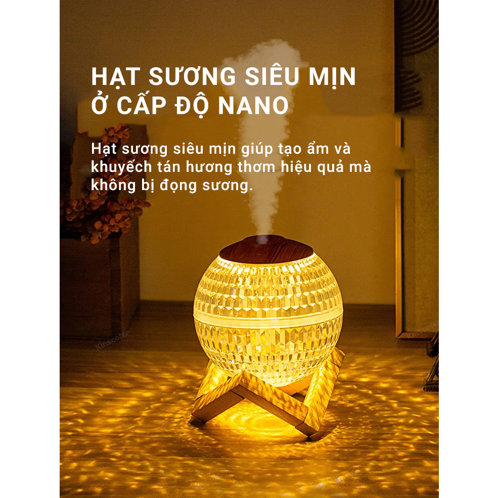 Máy xông tinh dầu và tạo ẩm không khí Model E346 - Quả cầu phát sáng 7 màu - Công dụng tạo ẩm, khuyếch tán hương thơm