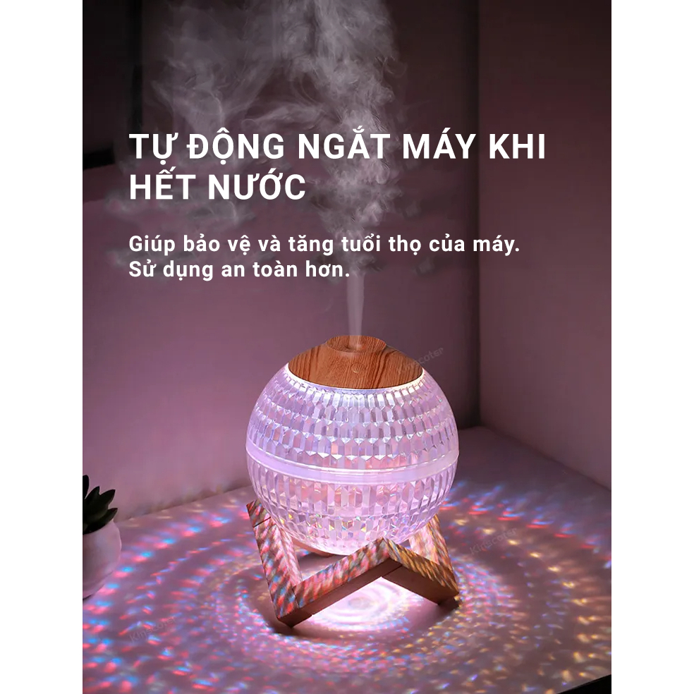 Máy xông tinh dầu và tạo ẩm không khí Model E346 - Quả cầu phát sáng 7 màu - Công dụng tạo ẩm, khuyếch tán hương thơm