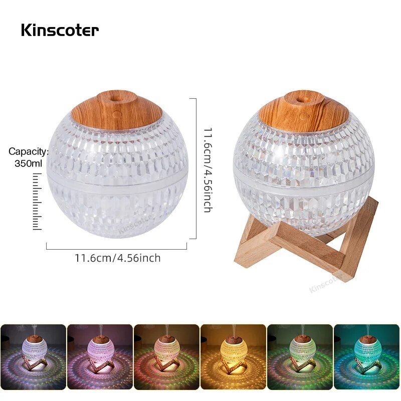 Máy xông tinh dầu và tạo ẩm không khí Model E346 - Quả cầu phát sáng 7 màu - Công dụng tạo ẩm, khuyếch tán hương thơm