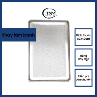 Khay đục lỗ, không đục lỗ 60x40cm chất liệu nhôm, inox 304, dùng làm bánh, nướng bánh, khay làm bánh Trường Xuân