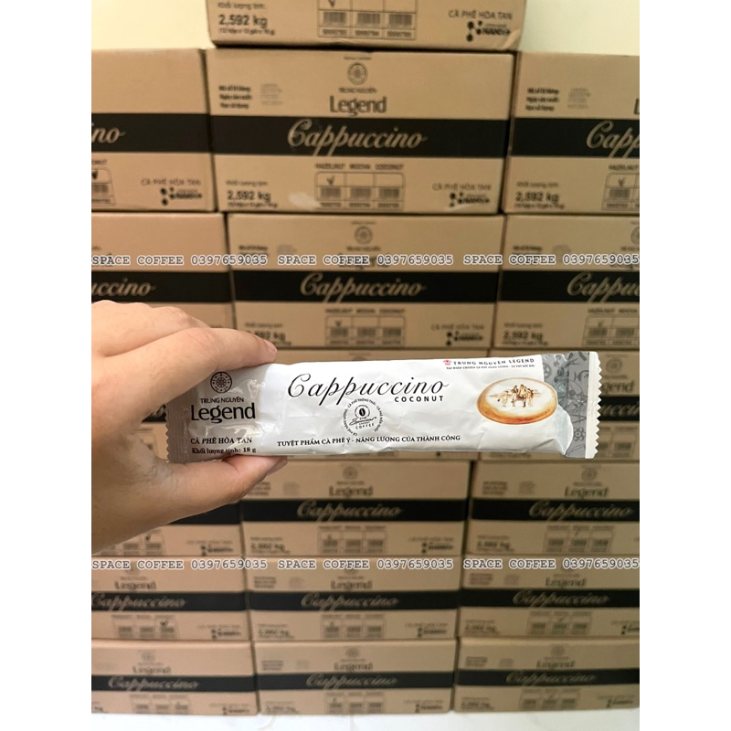 Cà phê hòa tan Trung Nguyên Cappuccino Mocha - Capuchino Hazelnut - Cappuchino Dừa Coconut