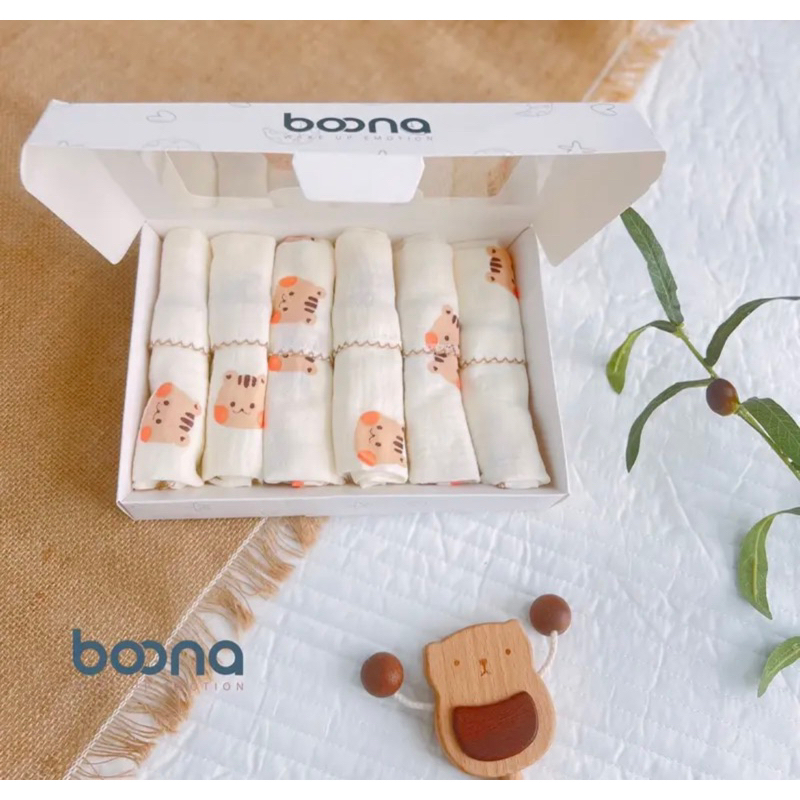 Khăn Xô Sữa Boona kt 30*30 Sét 6 khăn.