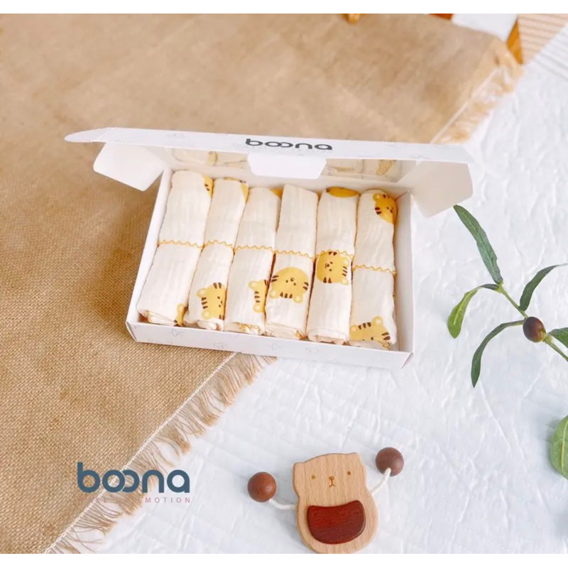 Khăn Xô Sữa Boona kt 30*30 Sét 6 khăn.