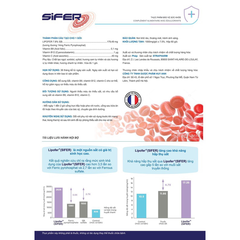 Sifer gói uống bổ sung sắt và vitamin