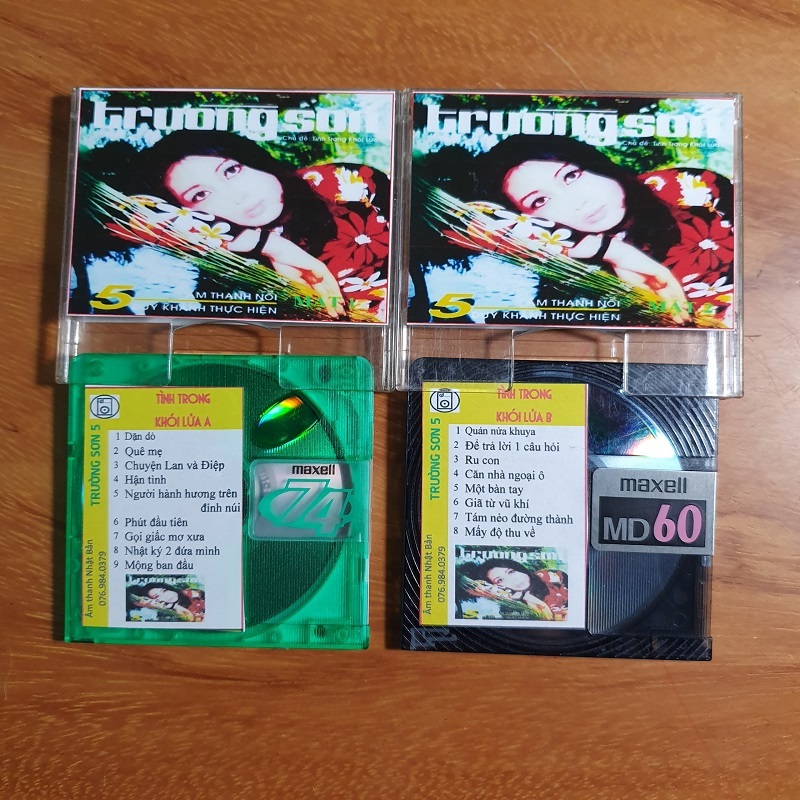 Băng nhạc TRƯỜNG SƠN số 5 trước 1975 - Bộ 2 thiết bị lưu trữ MD MINI DISC - MD NHẠC VÀNG, NHẠC XƯA  
