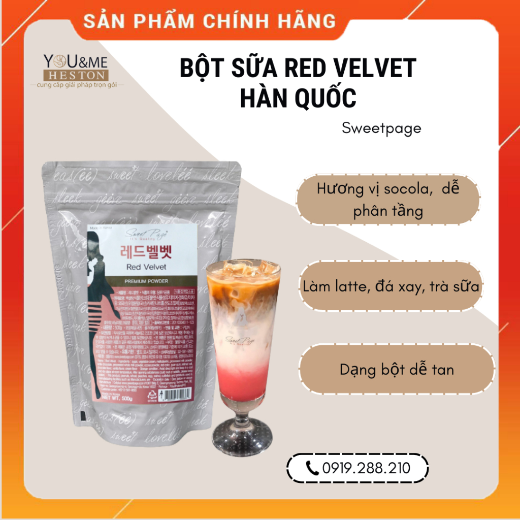 Bột sữa red velvet Sweet Page Hàn Quốc