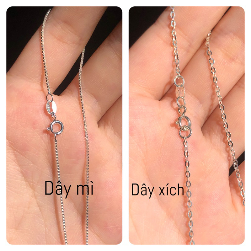 Dây chuyền bạc mặt dây vuông nhiều mẫu đá