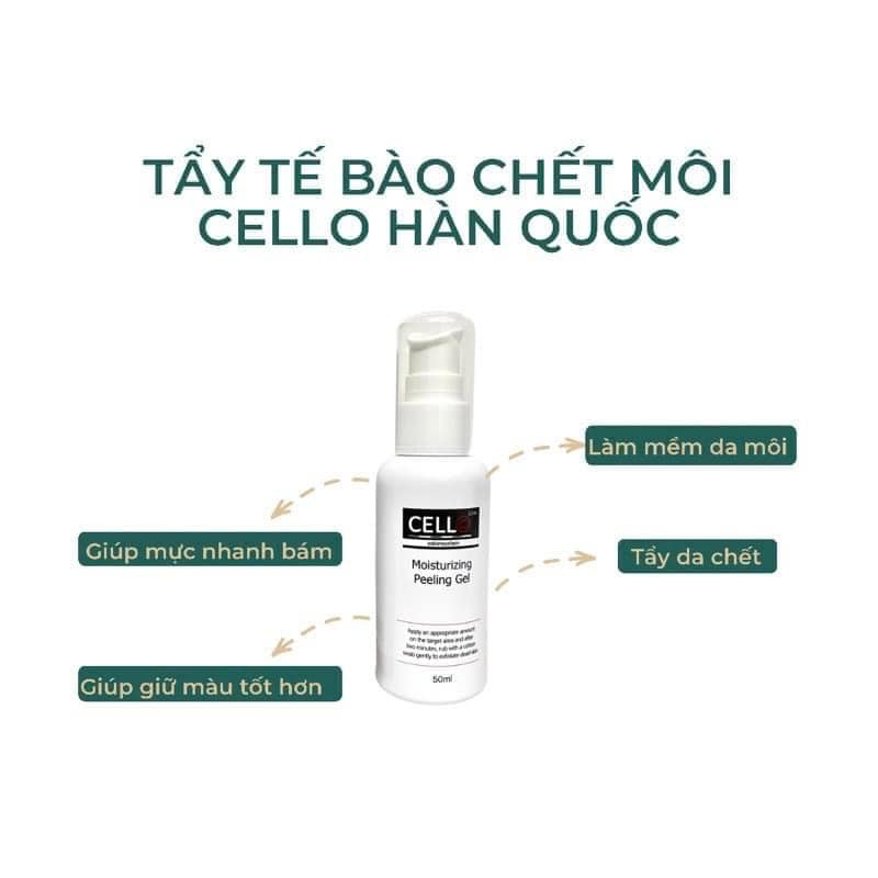 Tẩy tế bào chết cello Hàn Quốc Chính Hãng, tẩy da chết môi cello lọ 50ml chính hãng