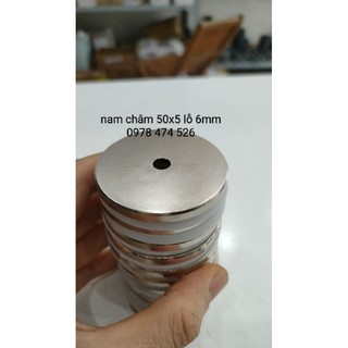 Nam châm đường kính 5cm có lỗ bắt vít chìm siêu mạnh