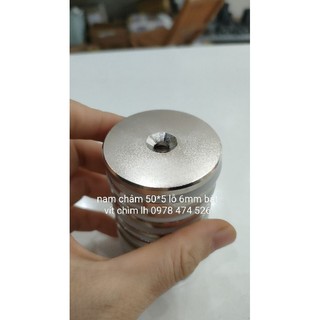 Nam châm tròn bắt vít chìm siêu mạnh 50x5mm lỗ 6mm