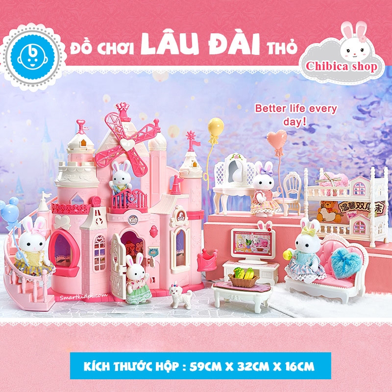 Mô Hình Đồ Chơi Nhà Của Thỏ, Lâu Đài Búp Bê, Công Chúa - Nhiều Mẫu