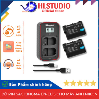 Bộ pin sạc máy ảnh nikon en-el15 kingma chính hãng hl studio