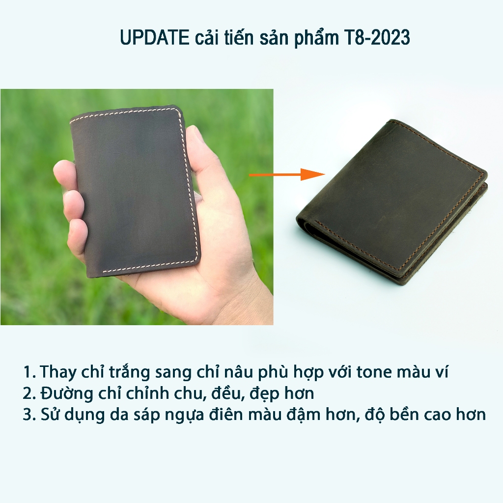 Ví nam mini da sáp ngựa điện V125