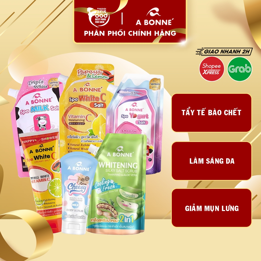 Muối Tắm Sữa Bò Tẩy Tế Bào Chết Cơ Thể, Làm Sáng Da, Dưỡng Da Mịn Màng A Bonne Spa Milk Salt