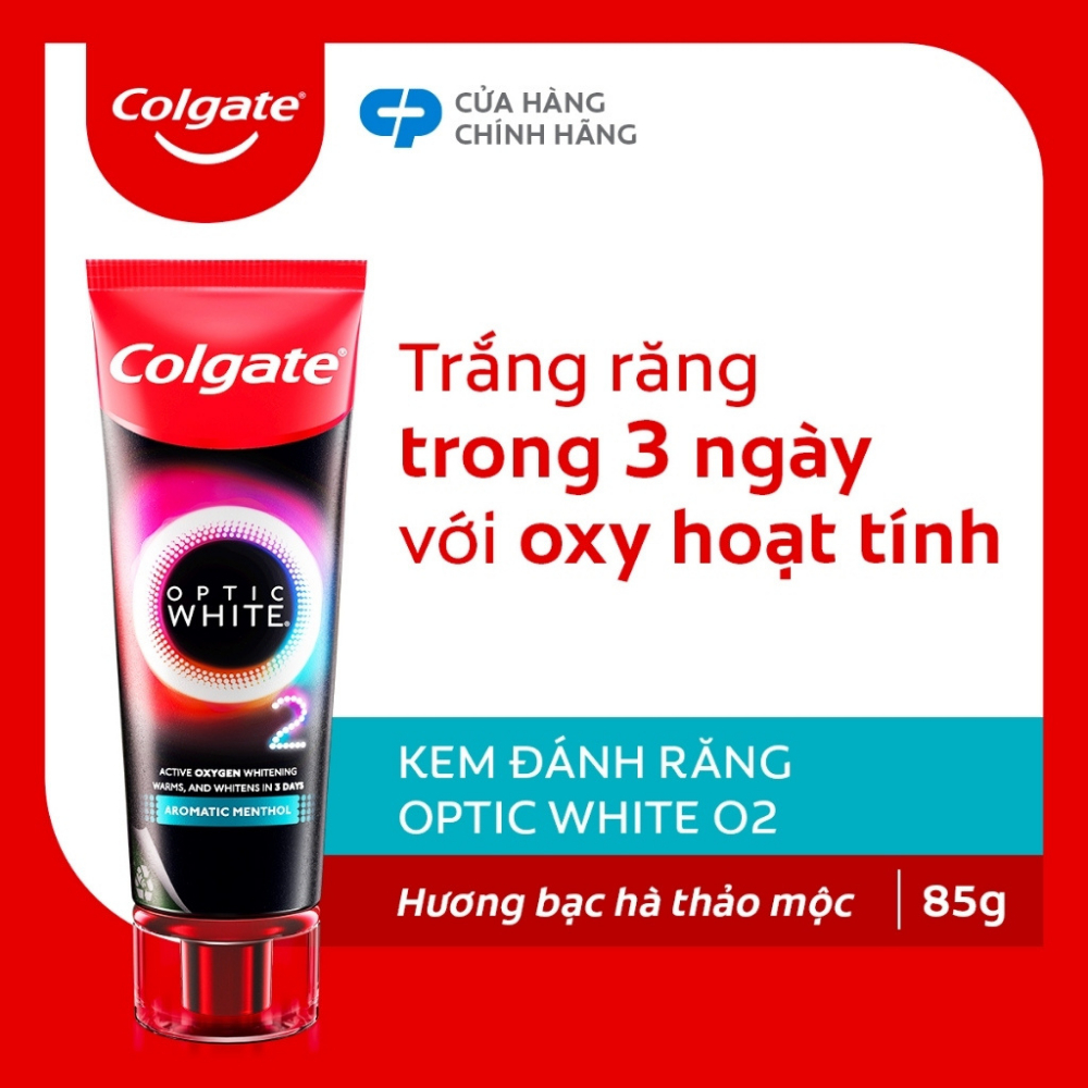 Kem Đánh Răng Colgate trắng răng TRONG 3 NGÀY Optic White O2 với Oxy Hoạt Tính 85g/ tuýp